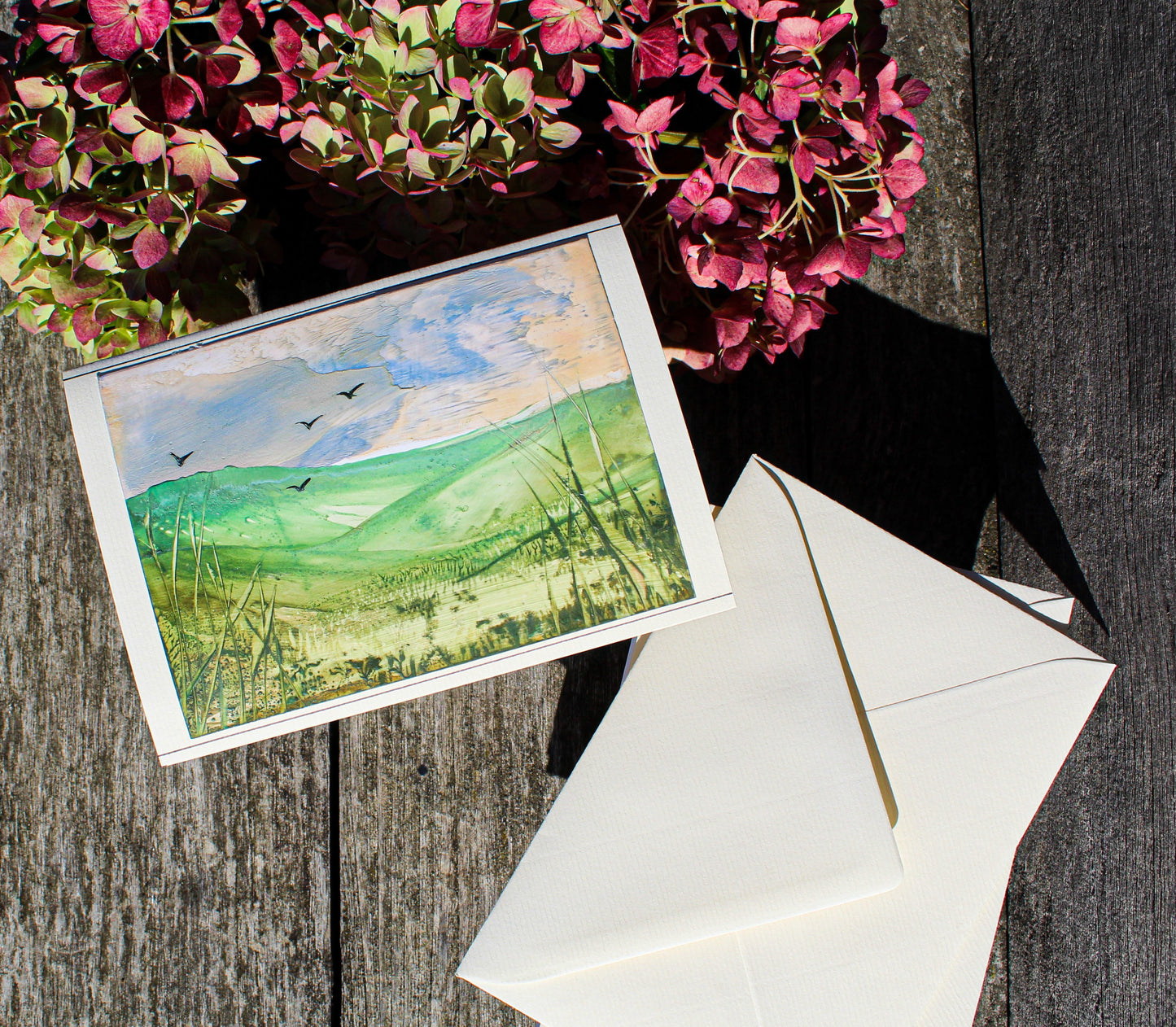 Folded Autumn Card, Original Encaustic Art