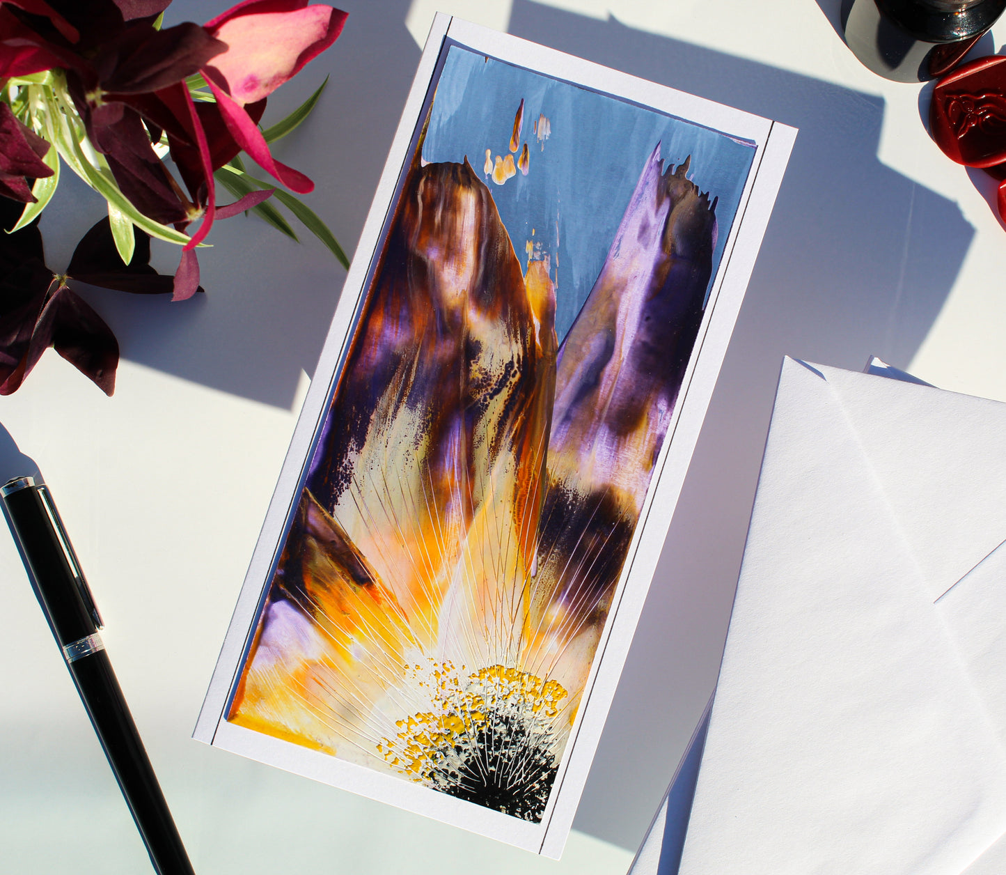 Encaustic Greeting Card - "Gloriosa" Collection #4