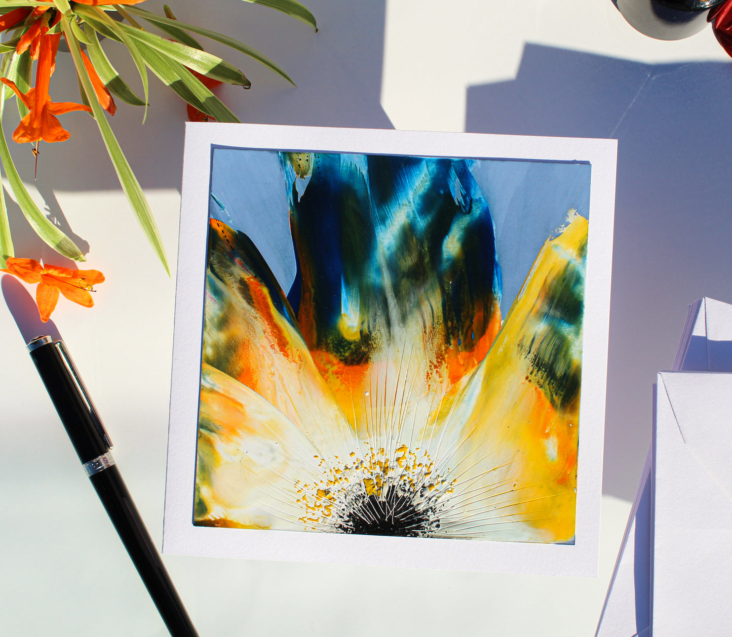 Abstract Floral Card - "Gloriosa" Collection #9